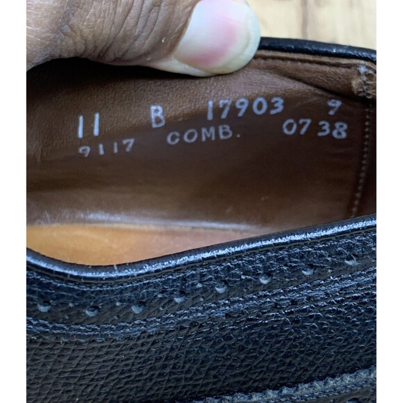 Allen Edmonds Mens MacNeil Wingtip Derby Dress Shoes Black Leather Brogues 11 B main image 10